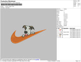 Swoosh Dog Embroidery File 4 size