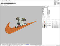 Swoosh Dog Embroidery File 4 size