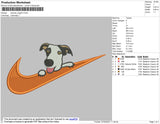 Swoosh Dog Embroidery File 4 size