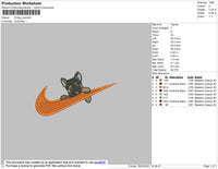 Swoosh Dog 01 Embroidery File 4 size