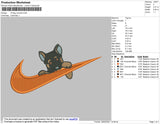 Swoosh Dog 01 Embroidery File 4 size