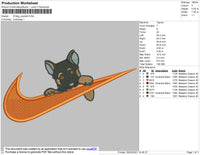 Swoosh Dog 01 Embroidery File 4 size