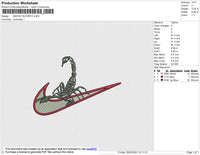 Swoosh Scorpio Embroidery File 4 size