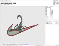 Swoosh Scorpio Embroidery File 4 size