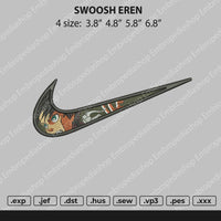 Swoosh Eren Embroidery File 4 size