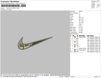 Swoosh Anime 02 Embroidery File 4 size