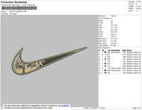 Swoosh Anime 02 Embroidery File 4 size