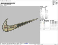 Swoosh Anime 02 Embroidery File 4 size