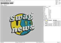 Swag News Embroidery File 4 size