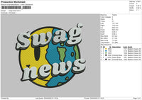 Swag News Embroidery File 4 size