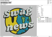 Swag News Embroidery File 4 size