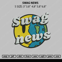 Swag News Embroidery File 4 size