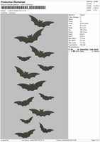 Swarm of bats Embroidery File