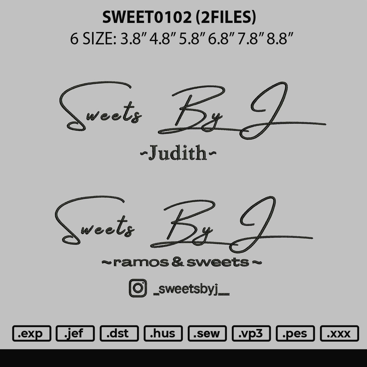 Sweet 0102 Embroidery 2 Files