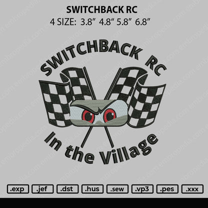 Switchback RC Embroidery File 4 size