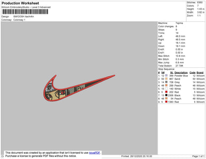 Swoosh Anime Bundle Embroidery File 9 Swoosh