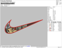 Swoosh Itachi Embroidery File 4 size