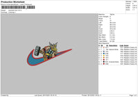 Swoosh Thor Embroidery File 4 size