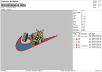 Swoosh Thor Embroidery File 4 size