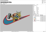 Swoosh Thor Embroidery File 4 size