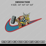 Swoosh Thor Embroidery File 4 size