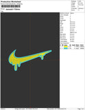 Nike Swoosh Melt Embroidery File 3 Size