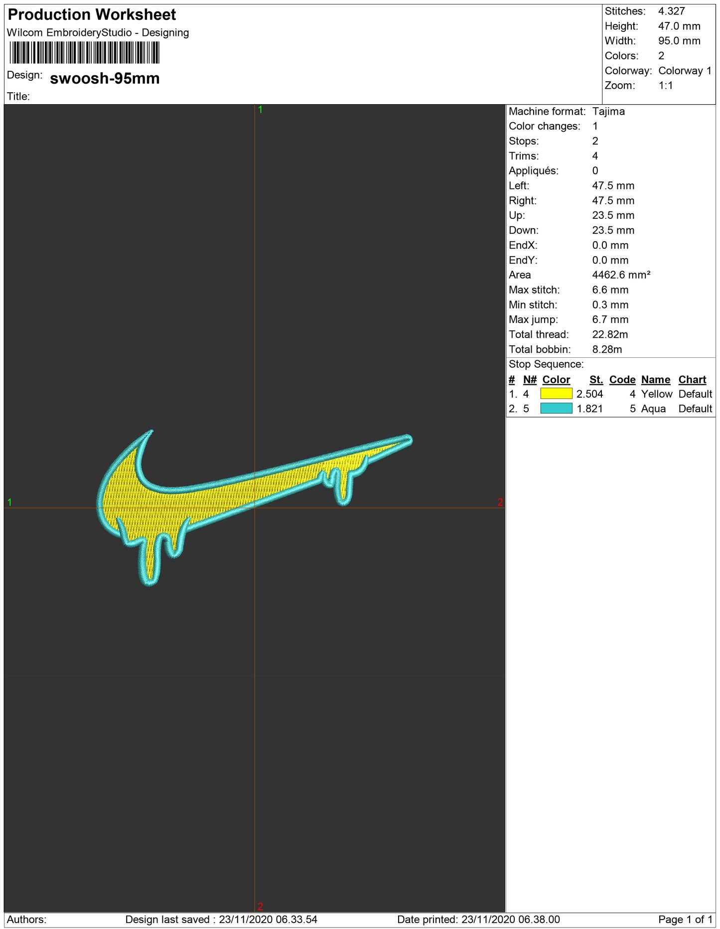 Nike Swoosh Melt Embroidery File 3 Size