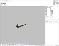 Nike Swoosh 2 Color Embroidery File 9 Size