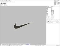 Nike Swoosh 2 Color Embroidery File 9 Size