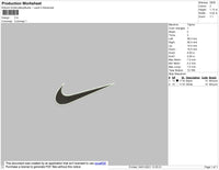 Nike Swoosh 2 Color Embroidery File 9 Size