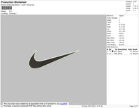 Nike Swoosh 2 Color Embroidery File 9 Size
