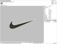 Nike Swoosh 2 Color Embroidery File 9 Size