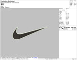 Nike Swoosh 2 Color Embroidery File 9 Size