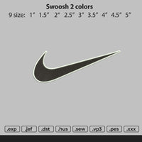 Nike Swoosh 2 Color Embroidery File 9 Size