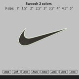 Nike Swoosh 2 Color Embroidery File 9 Size