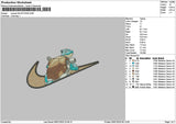 Swoosh Blastoise Embroidery File 6 sizes