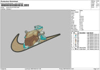 Swoosh Blastoise Embroidery File 6 sizes