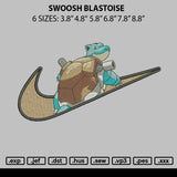 Swoosh Blastoise Embroidery File 6 sizes