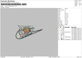 Swoosh Dragon Ball Embroidery File 4 size