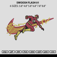 Swoosh Flash 01 Embroidery File 6 sizes