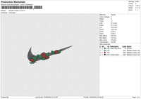 Swoosh Flower V2 Embroidery File 4 sizes