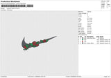 Swoosh Flower V2 Embroidery File 4 sizes