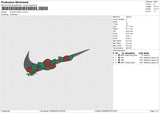 Swoosh Flower V2 Embroidery File 4 sizes