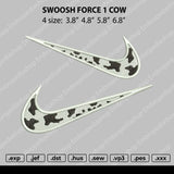 Swoosh Cow Mirror Embroidery File 4 size