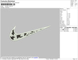 Swoosh Cow Mirror Embroidery File 4 size