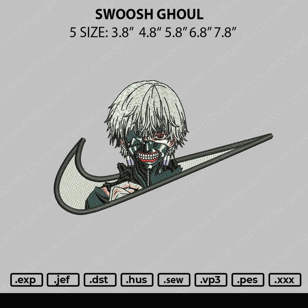 Swoosh Ghoul Embroidery File 5 sizes