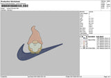 Swoosh Gnomes Embroidery File 6 sizes