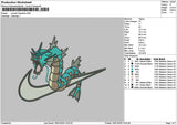 Swoosh Gyarados Embroidery File 6 sizes