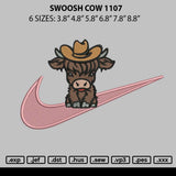 Swoosh Cow Embroidery File 6 sizes