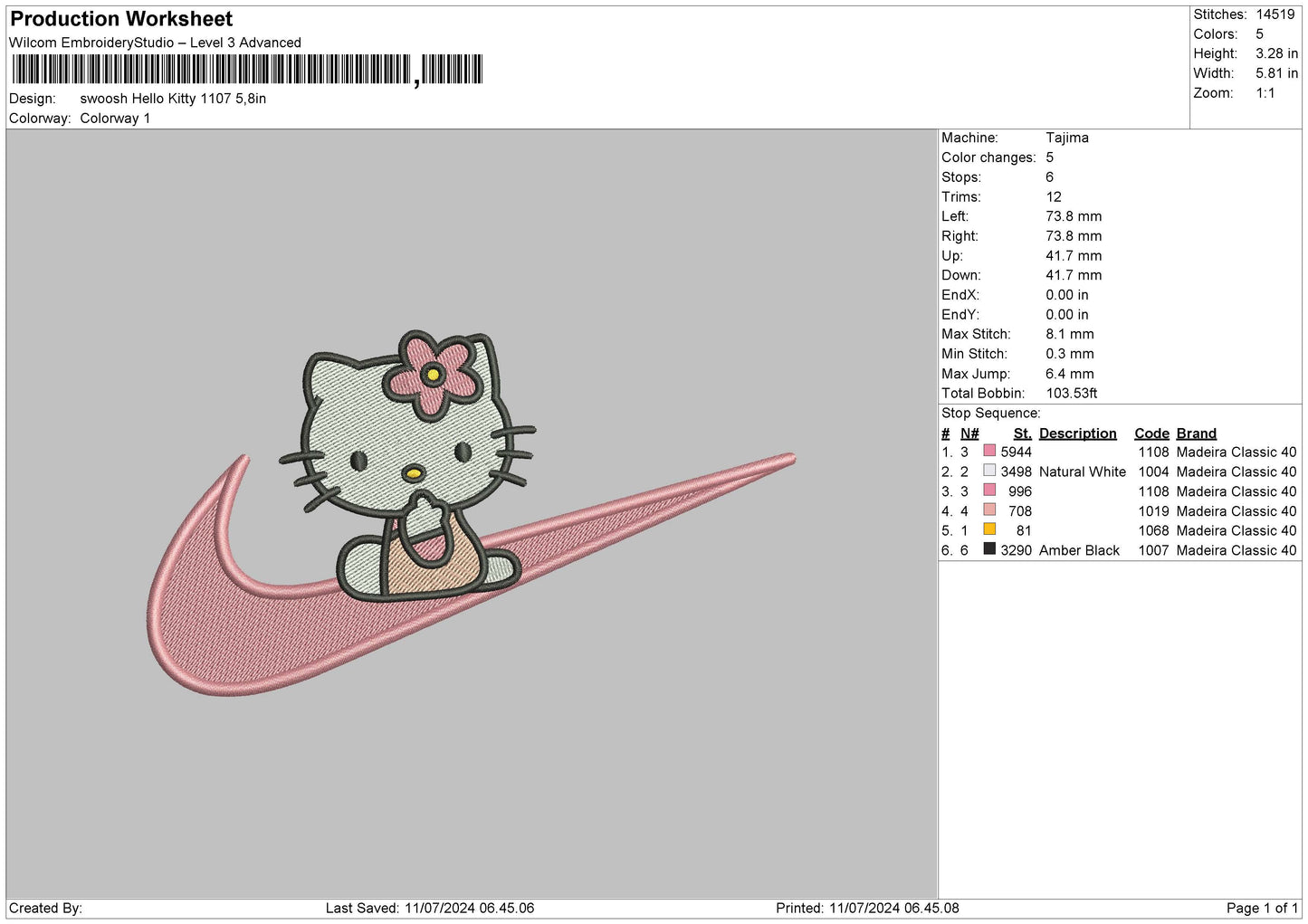Swoosh Hk 1107 Embroidery File 6 sizes